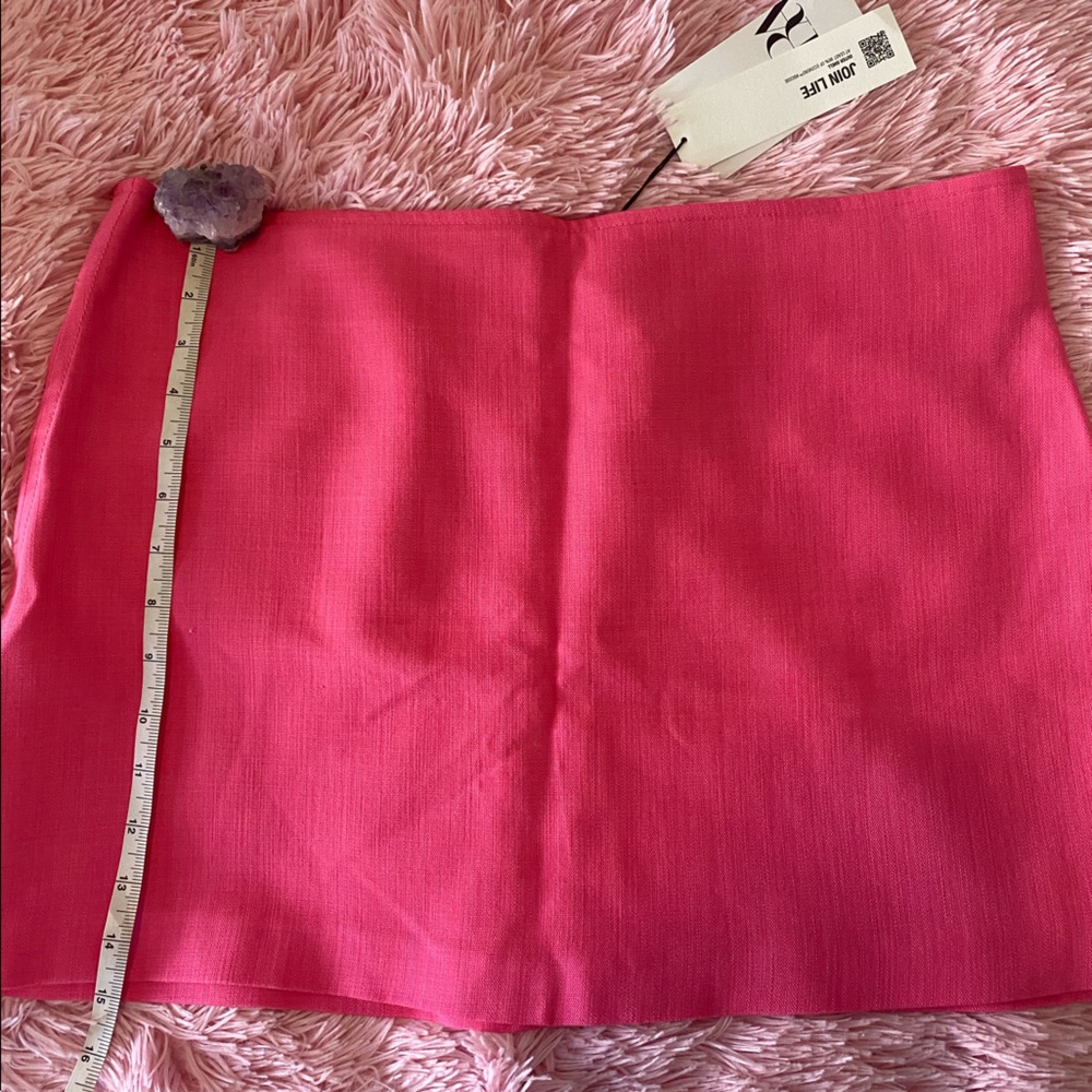 Zara NWT Hot Pink Linen Mini Skirt